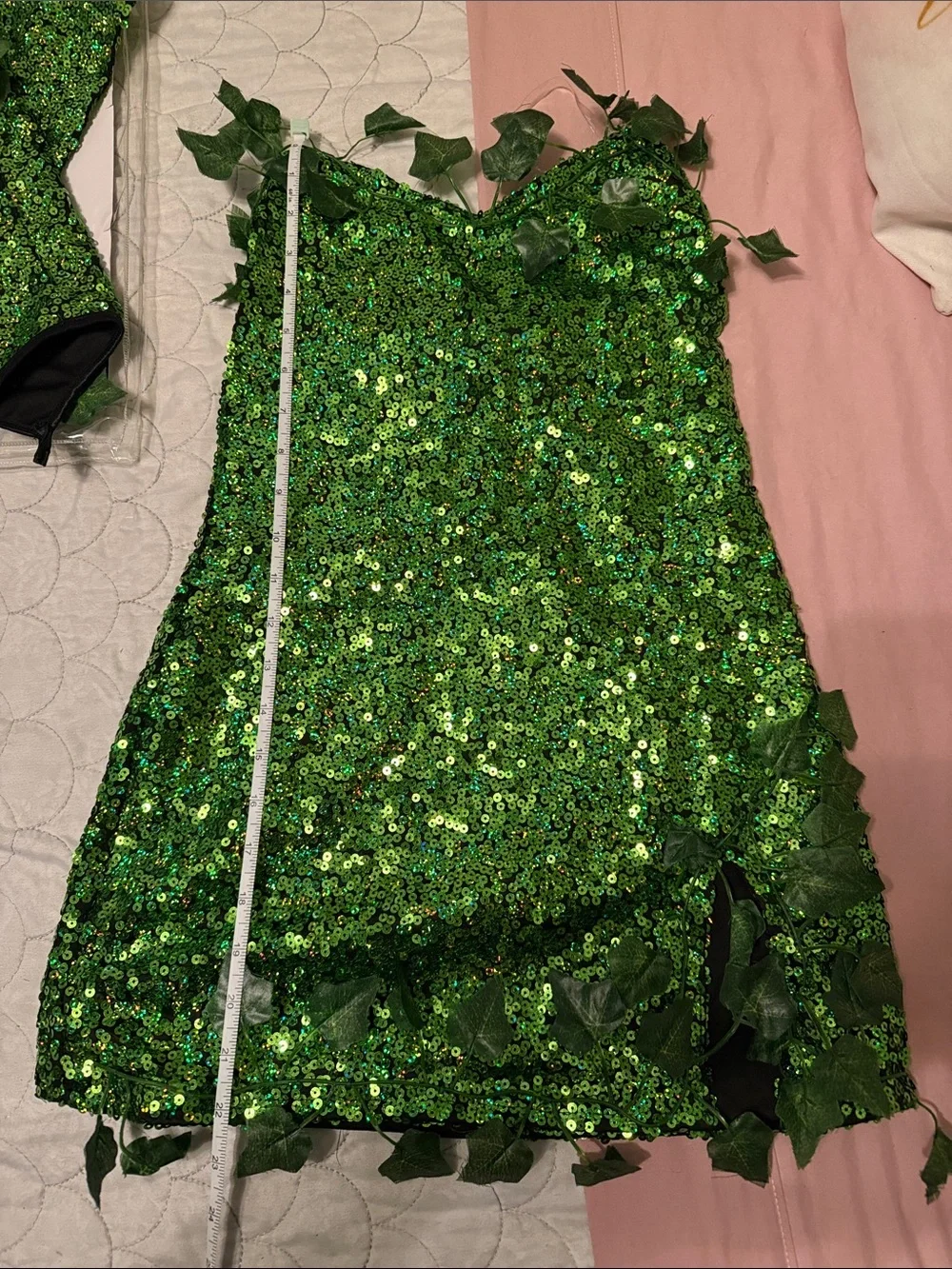 Party King Poisonous Villain Women's Green Sequin Costume